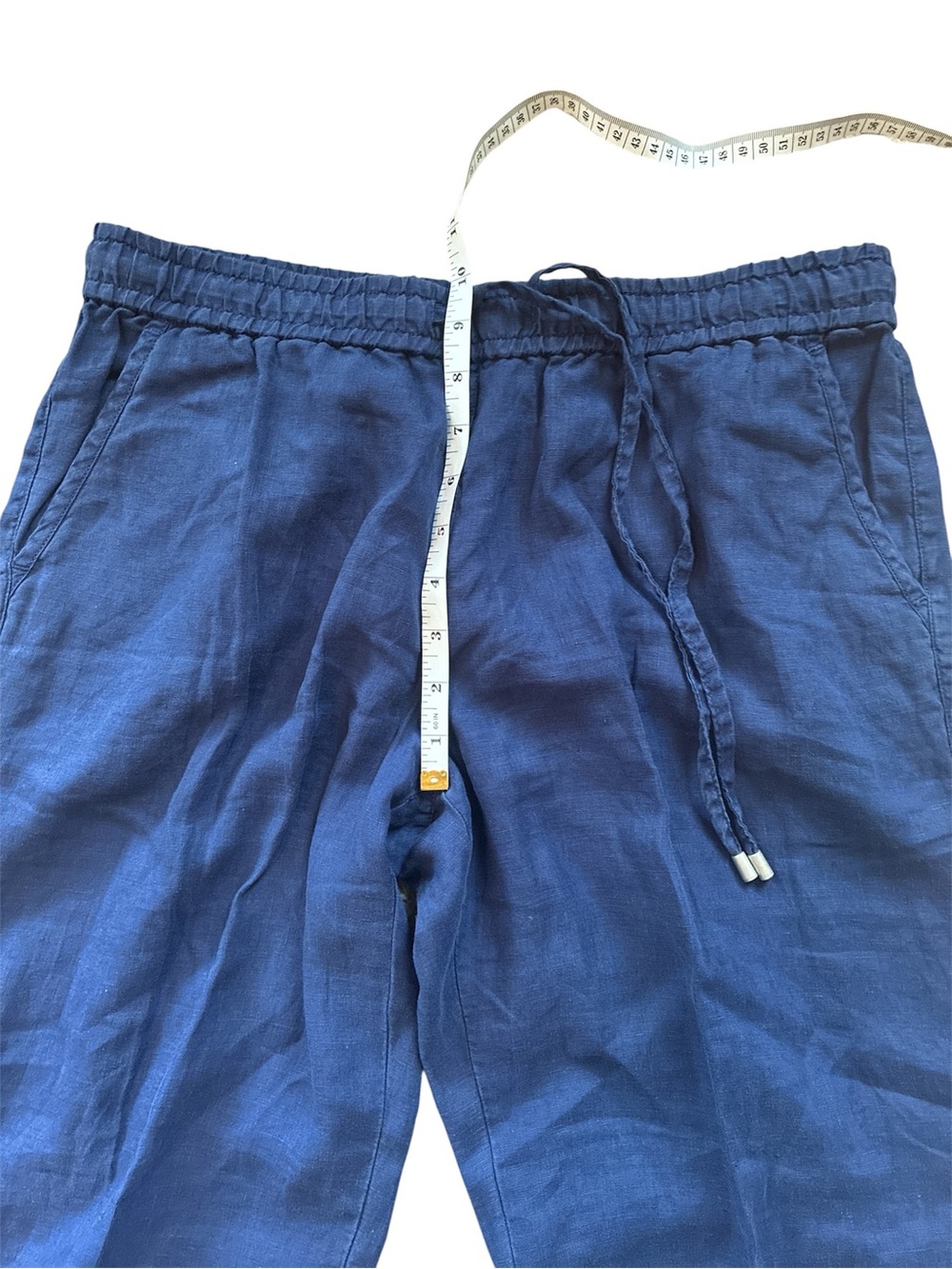 Tommy Bahama Womenโs Navy Drawstring 100% Linen Pants. Size Medium. - Picture 9 of 15